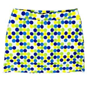 Bermuda Sands.XP Skirt Skort Golf Sz XL UPF 50+ Pull On Multicolor Big Polka Dot